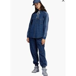 Adidas x Ivy Park | Women's Rodeo Baggy Oversized Denim Jogger Track Pants Med